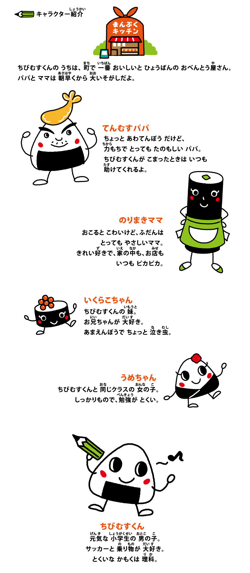 ちびむす君の家族と友達キャラクター紹介